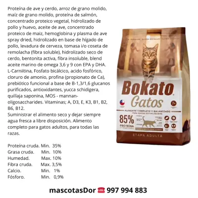 Alimento para gatos adultos Bokato 7kg - miniatura 2