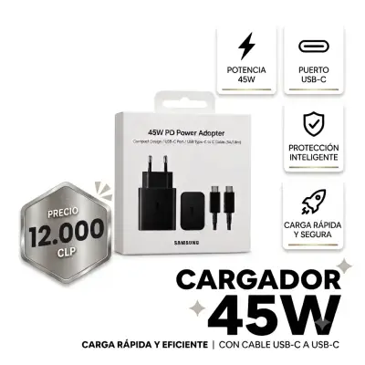 Cargador Samsung 45W USB-C con Cable OEM - miniatura 1
