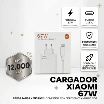 Cargador Xiaomi 67W USB-C Rápido OEM - miniatura 1
