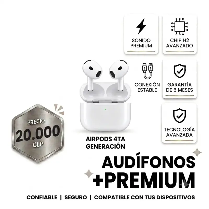 Audífonos inalámbricos AirPods 4ta generación pre