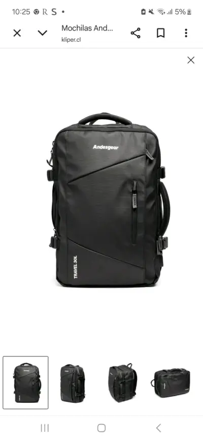 Mochila Andesgear Travel 30L Negra - miniatura 1