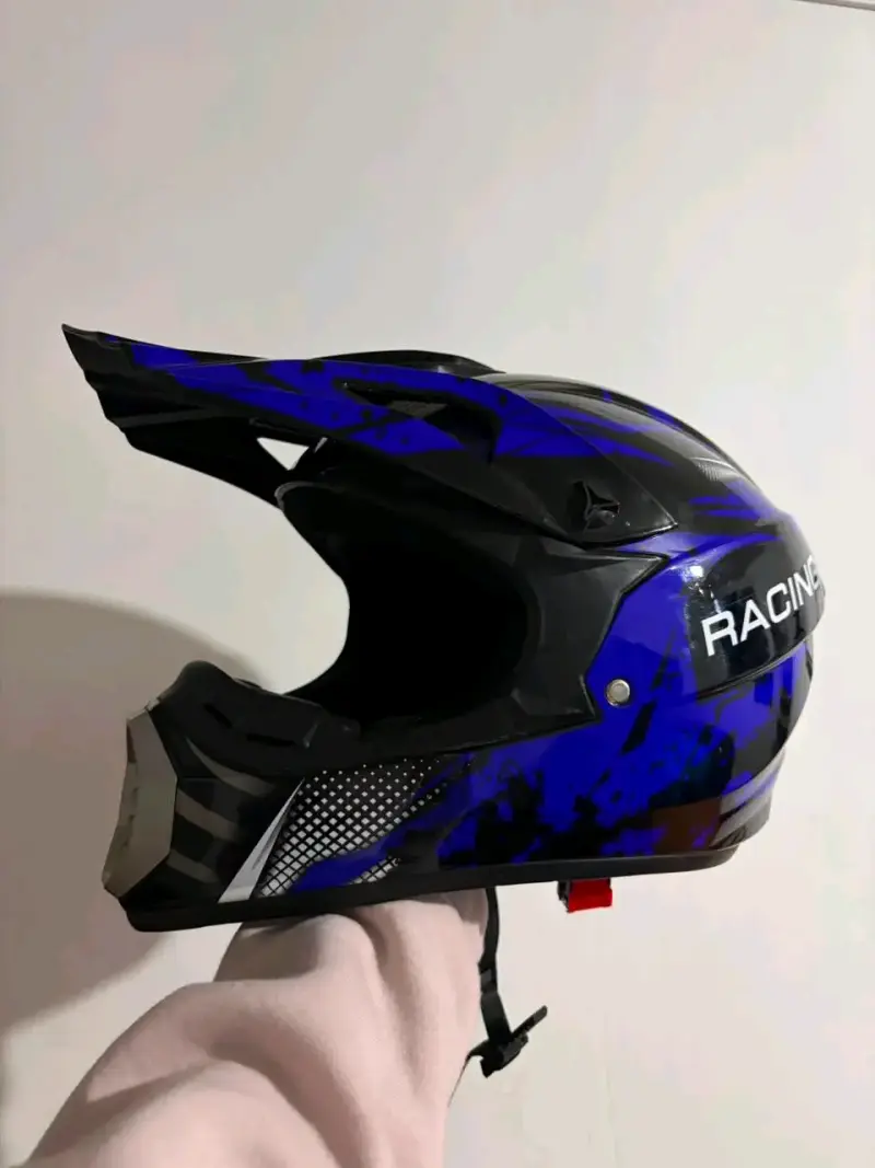 Casco de motocross infantil azul y negro - 2