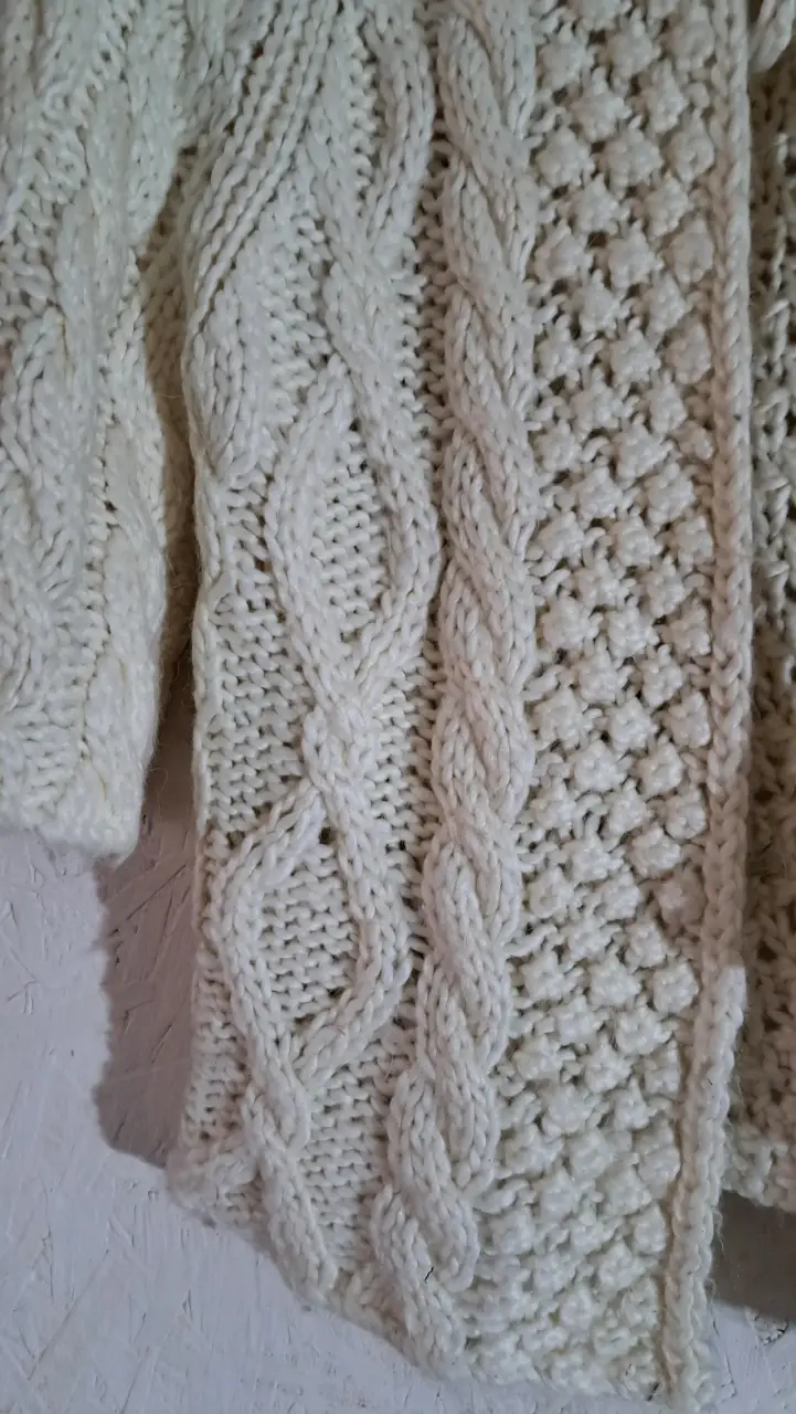Chaleco de lana tejido beige para mujer - 3
