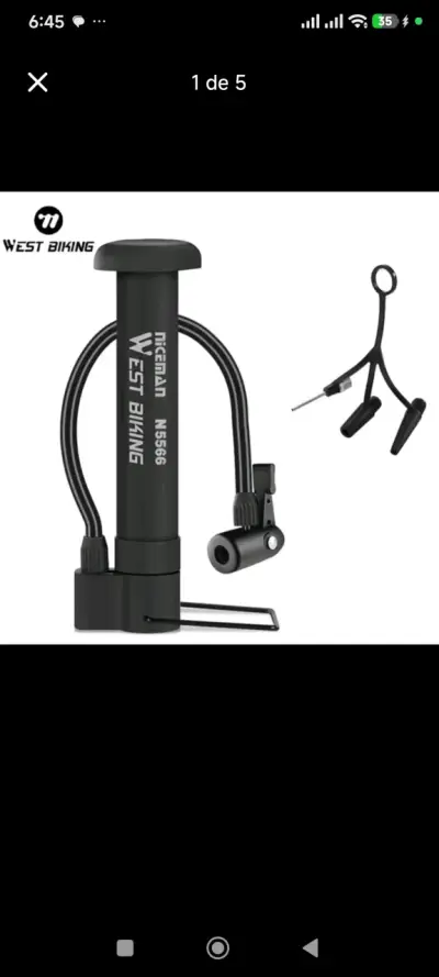 Bomba de Aire Manual West Biking N5566 para Bicicletas - miniatura 1