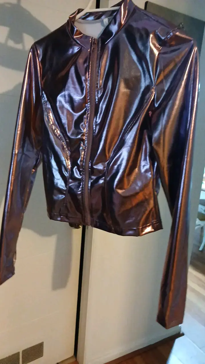 Chaqueta metálica brillante para mujer - 1