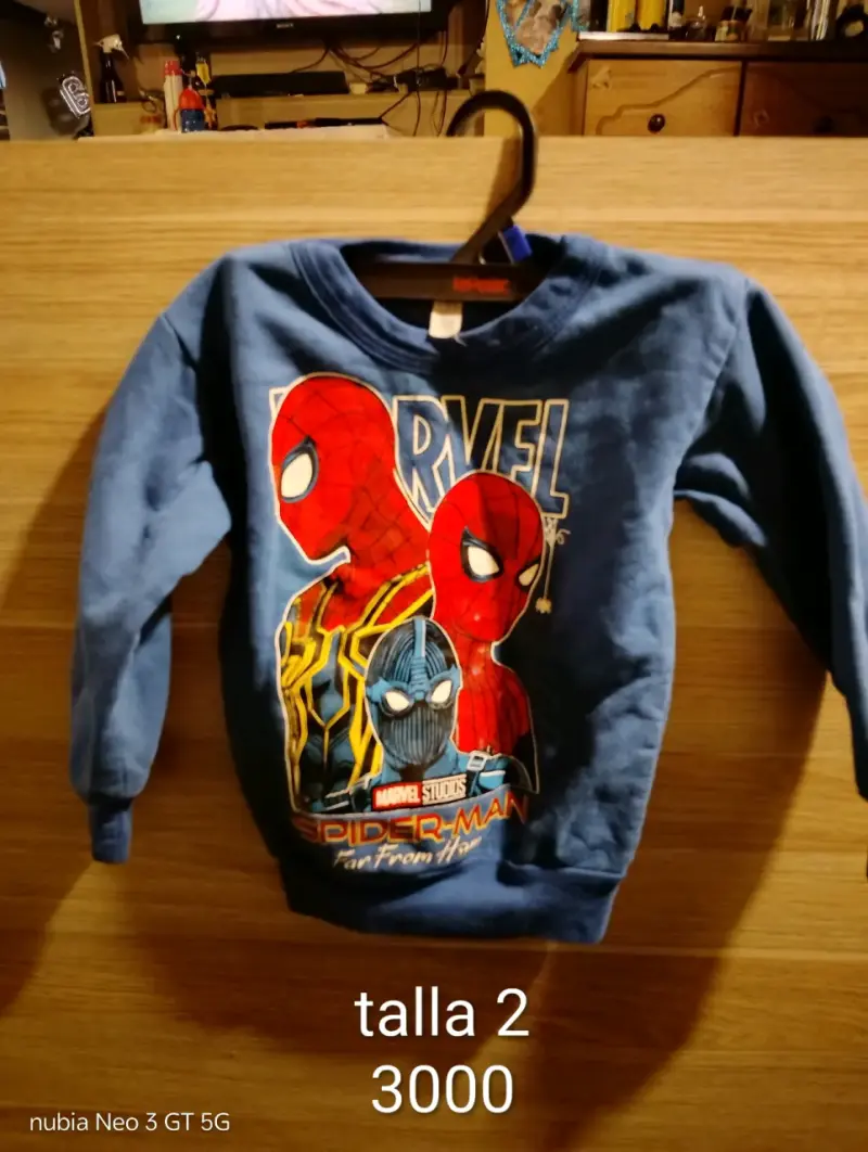 Polerón infantil Marvel Spiderman azul talla 2