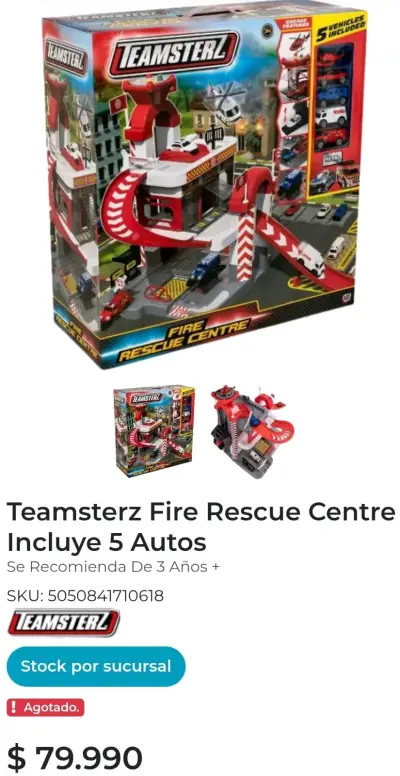 Centro de Rescate de Bomberos Teamsterz con 5 Autos - miniatura 2