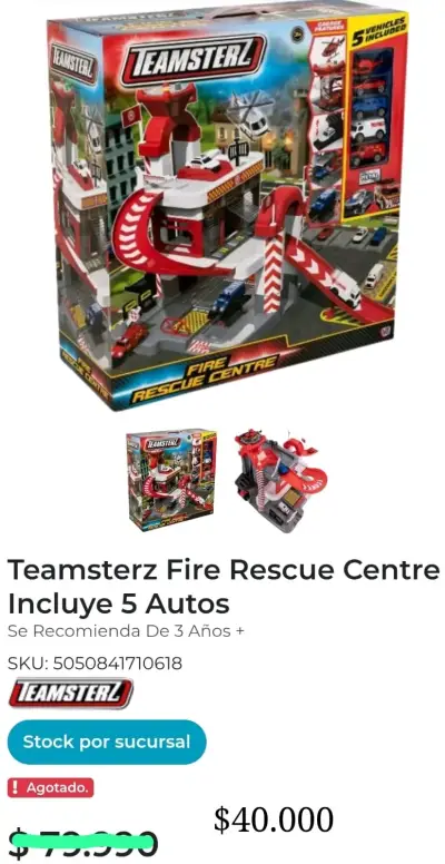 Centro de Rescate de Bomberos Teamsterz con 5 Autos - miniatura 3
