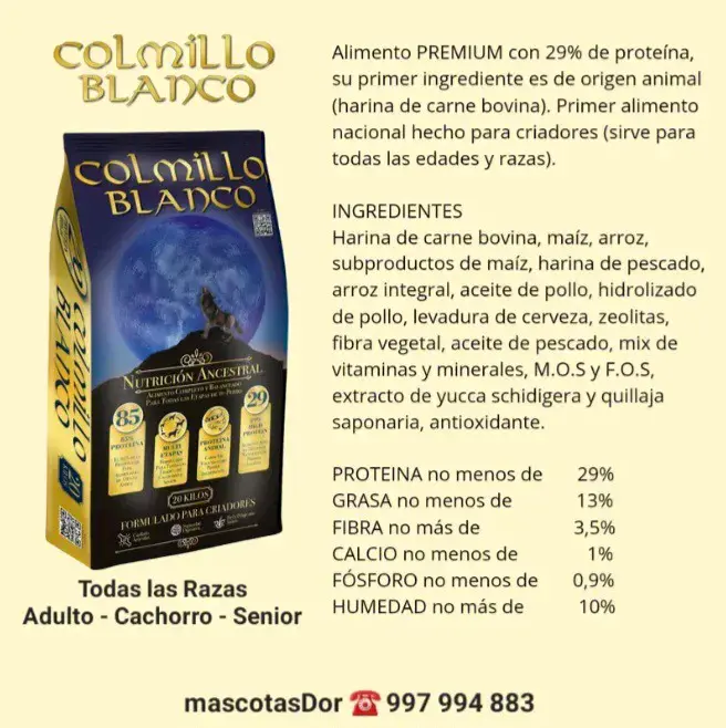 Alimento Colmillo Blanco Nutrición Ancestral 20kg - 2