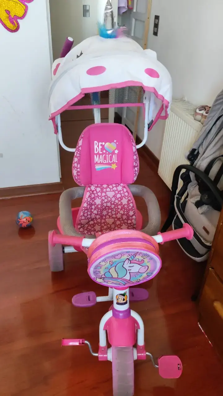 Triciclo infantil unicornio con toldo - 3