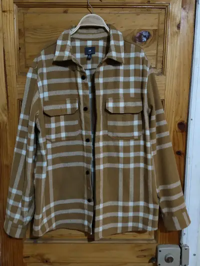 Camisa de franela a cuadros marrón H&M - miniatura 2