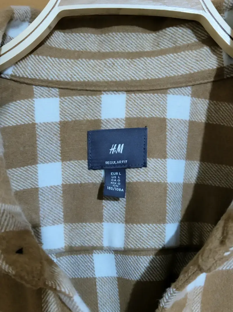 Camisa de franela a cuadros marrón H&M - 4