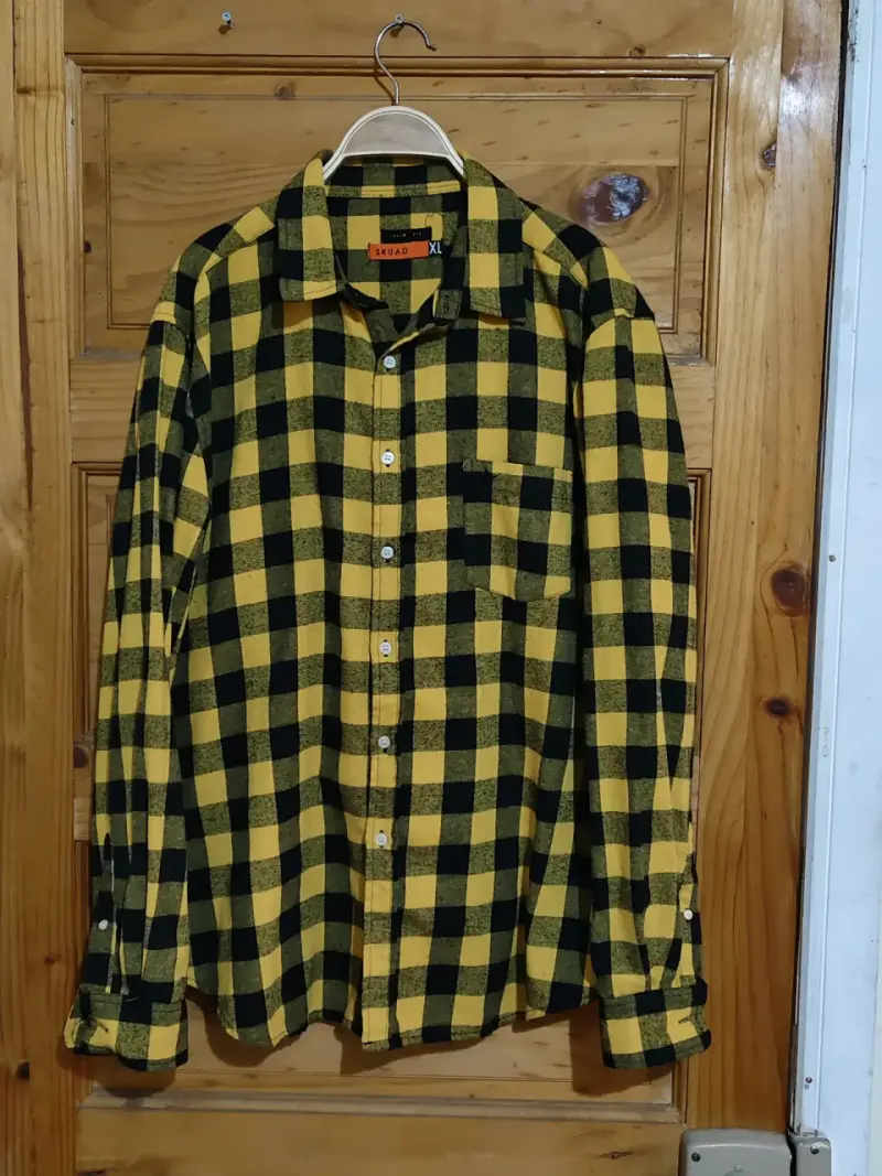 Camisa a cuadros amarilla y negra Skuad XL - 1