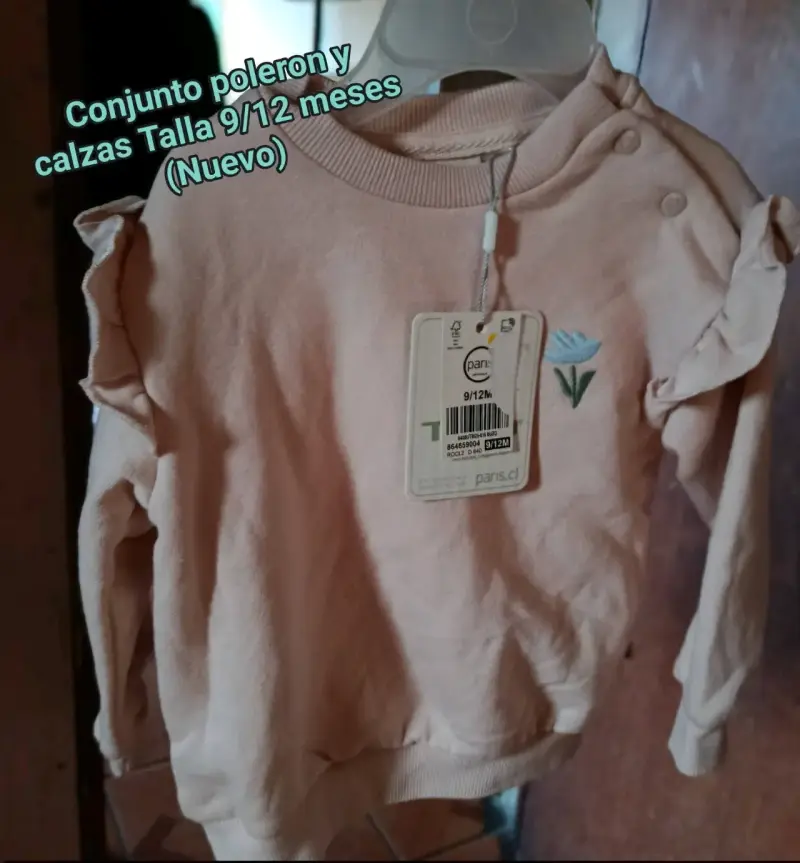 Conjunto de polerón y calzas para bebé 9-12 meses