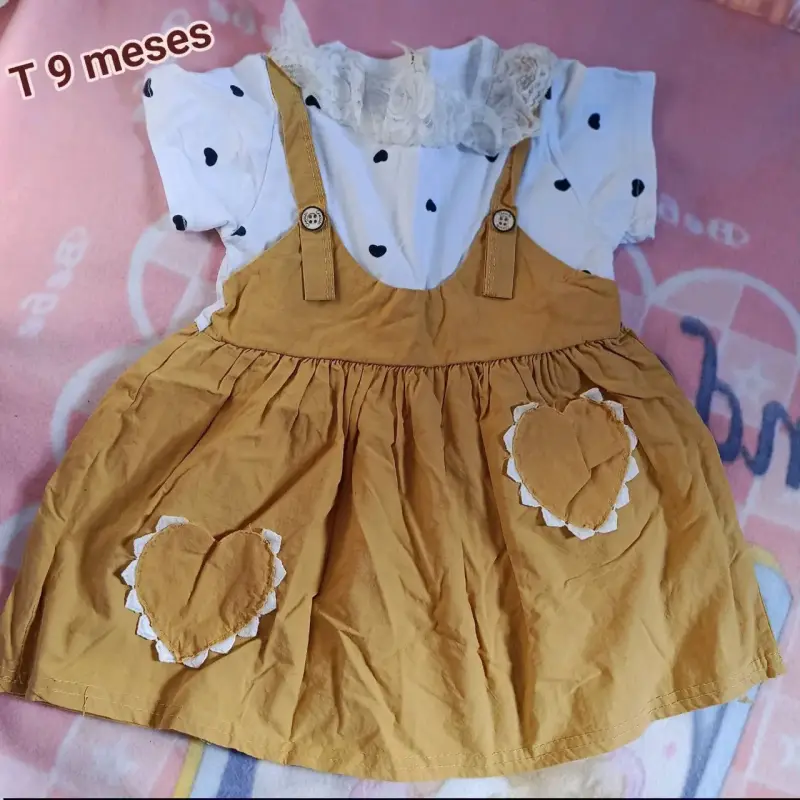 Vestido con blusa para bebé 9 meses