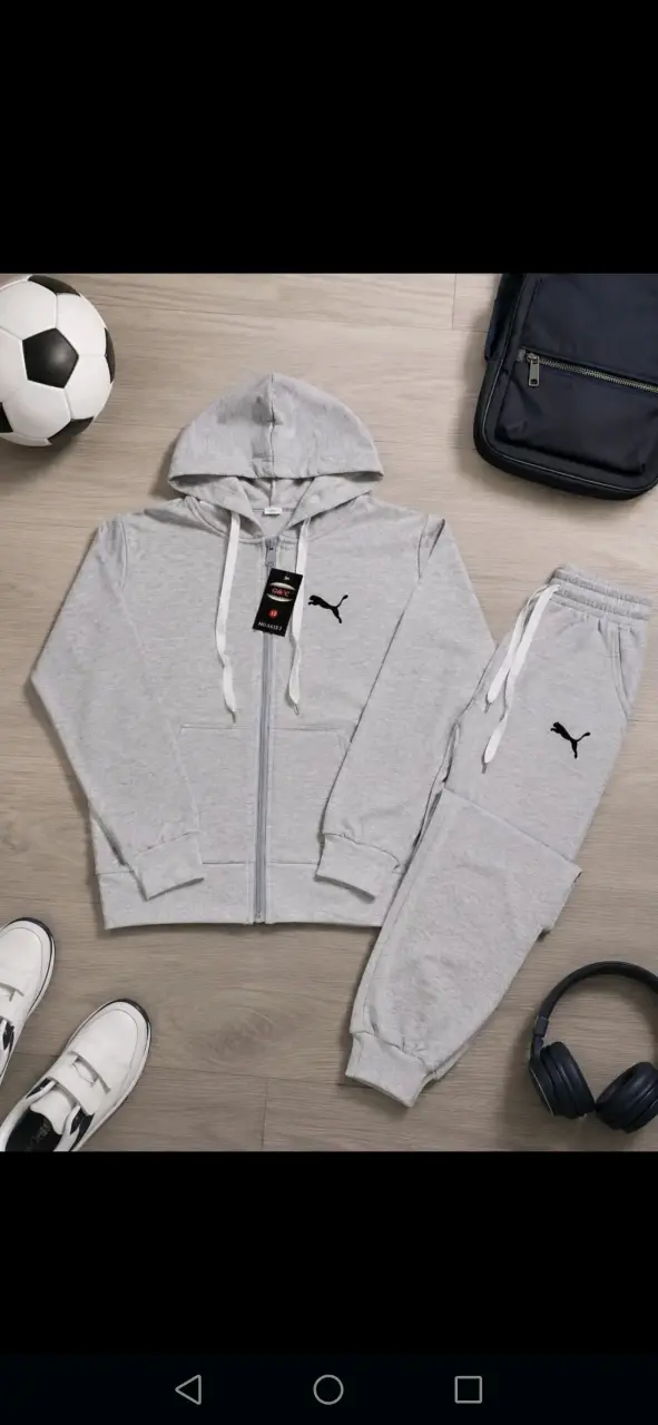 Conjunto deportivo gris con capucha Puma - 1