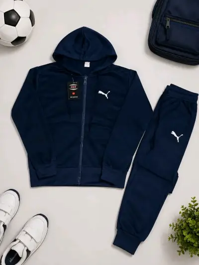 Conjunto deportivo gris con capucha Puma - miniatura 3