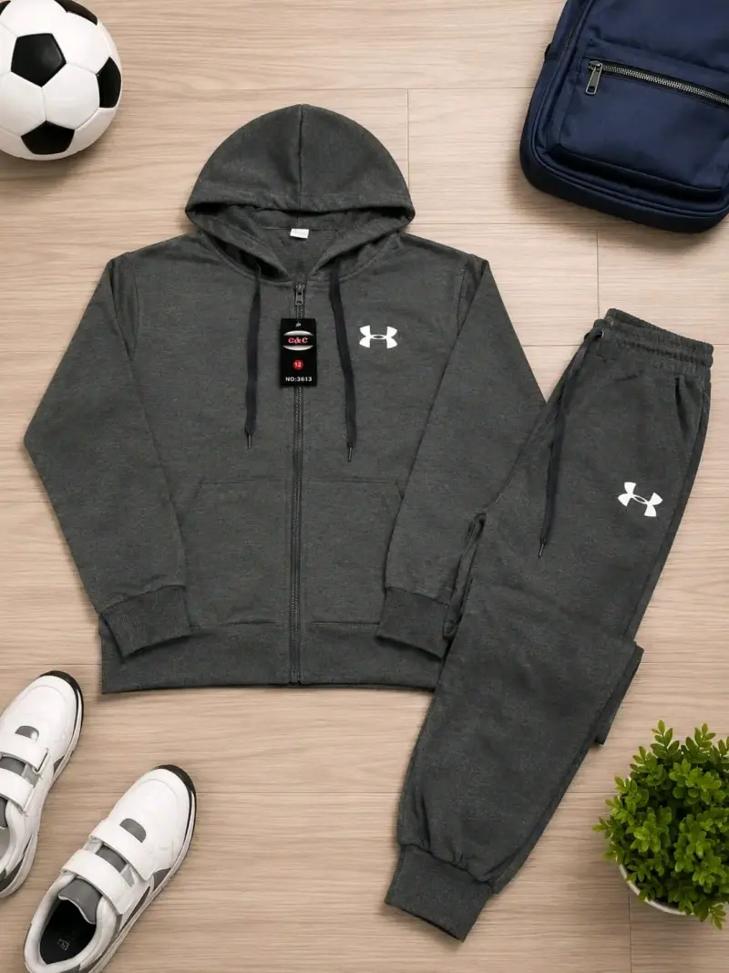 Conjunto deportivo gris con capucha Puma - 5