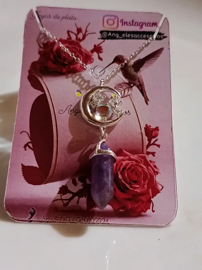 Collar de plata con colgante de amatista
