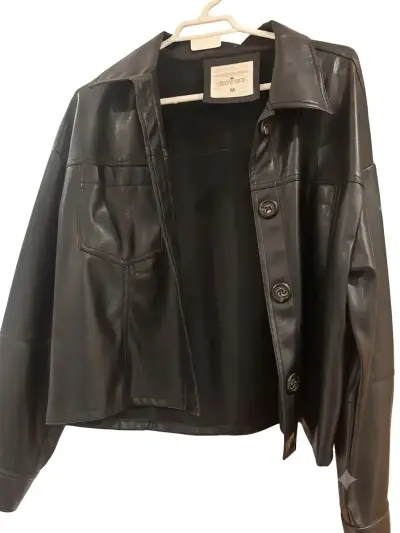 Chaqueta de cuero sintético negra Soviet talla M - miniatura 1
