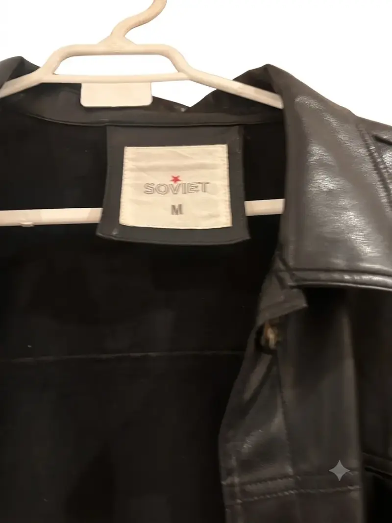 Chaqueta de cuero sintético negra Soviet talla M - 2
