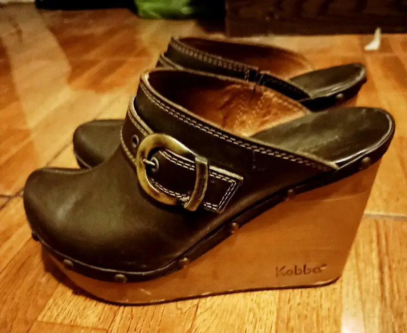 Zuecos de Cuero con Plataforma Kebba Talla 37 - 1