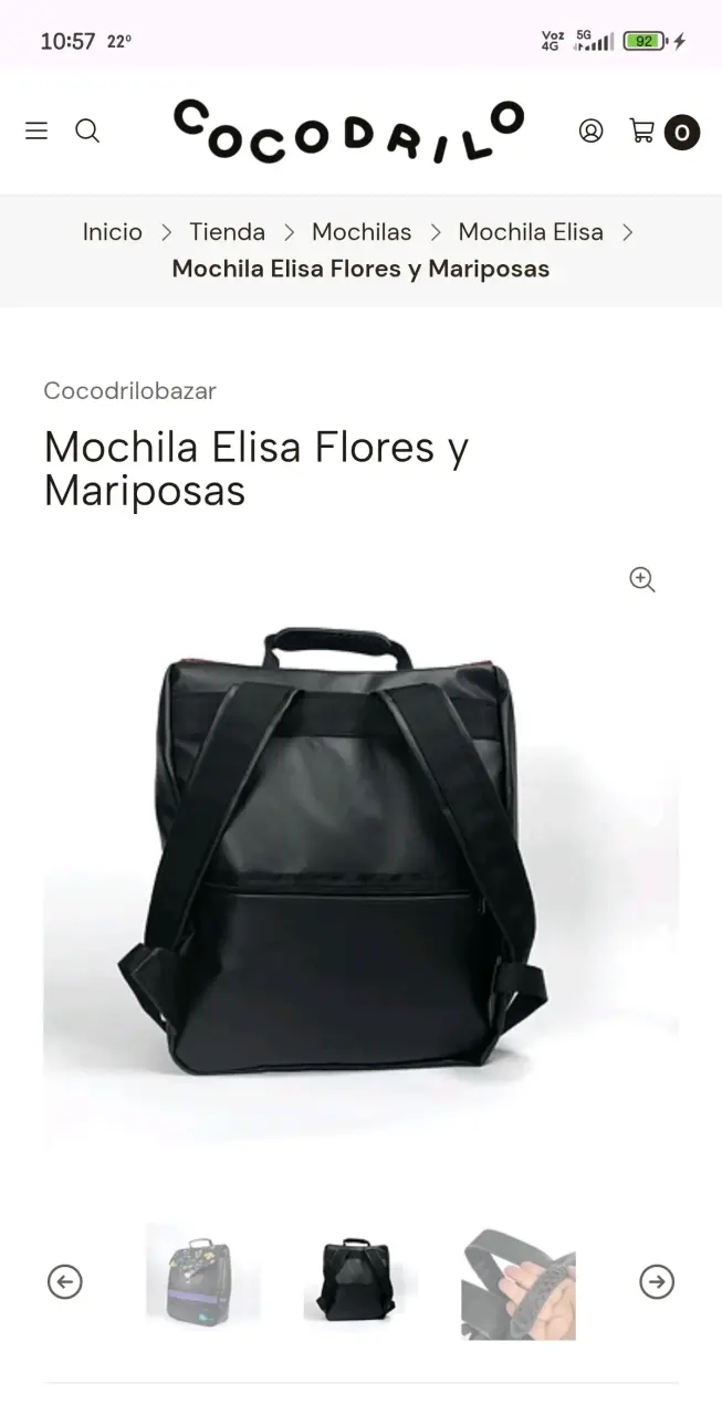 Mochila Cocodrilo Elisa con Flores y Mariposas - 4