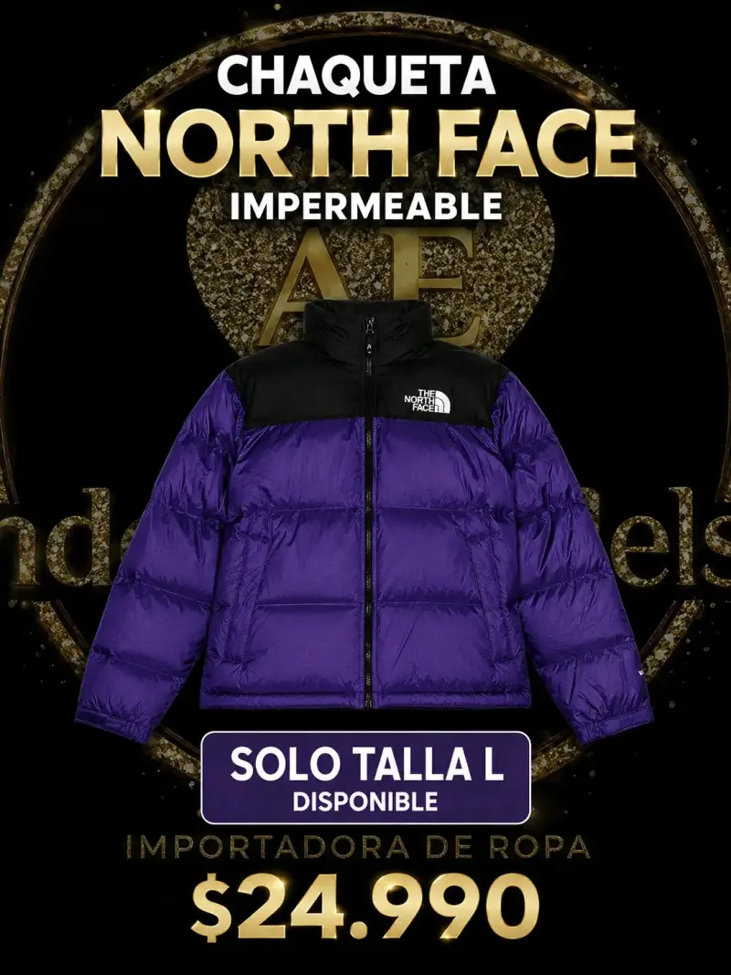 Chaqueta impermeable North Face morada talla L