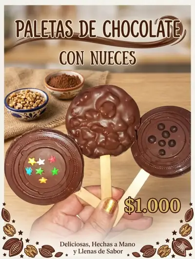 Paletas de chocolate artesanales con nueces - miniatura 1