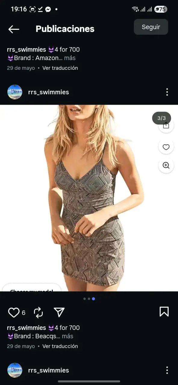 Traje de baño falda y top estampado geométrico - 1