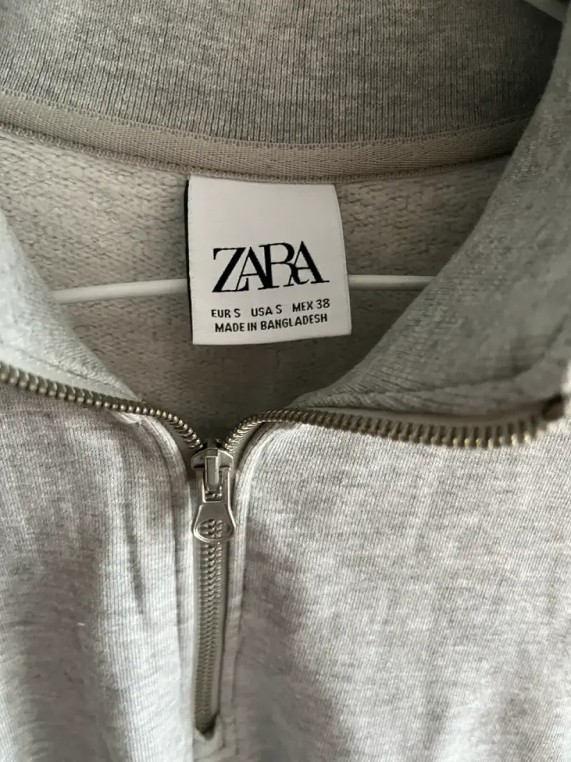 Polerón gris con cierre Zara para hombre - 2