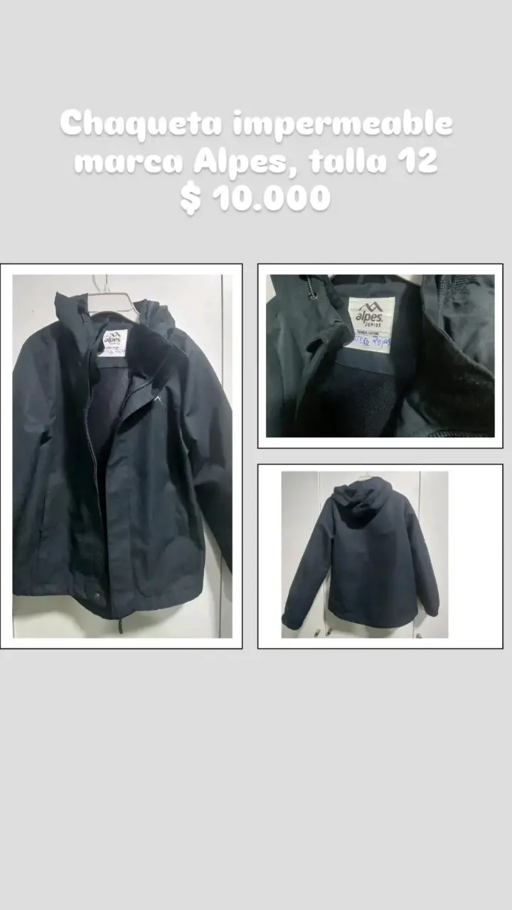 Chaqueta impermeable Alpes talla 12