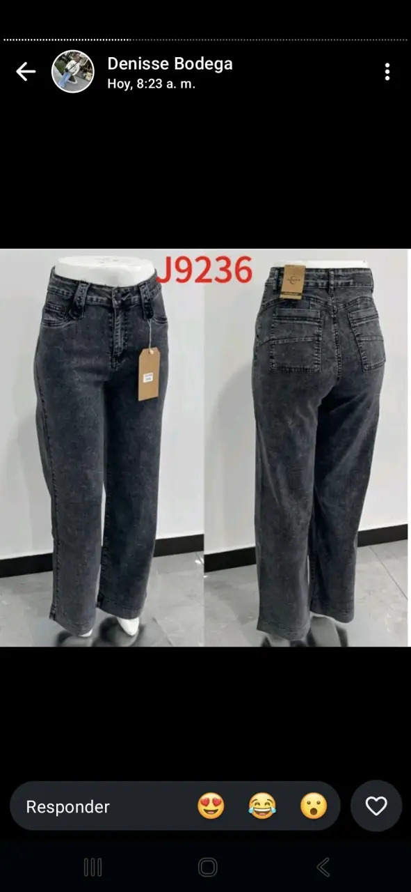 Jeans de mezclilla gris para mujer