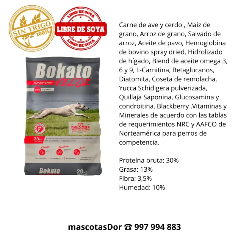 Alimento para perros Bokato Veloz Super Premium 20 kg - 2