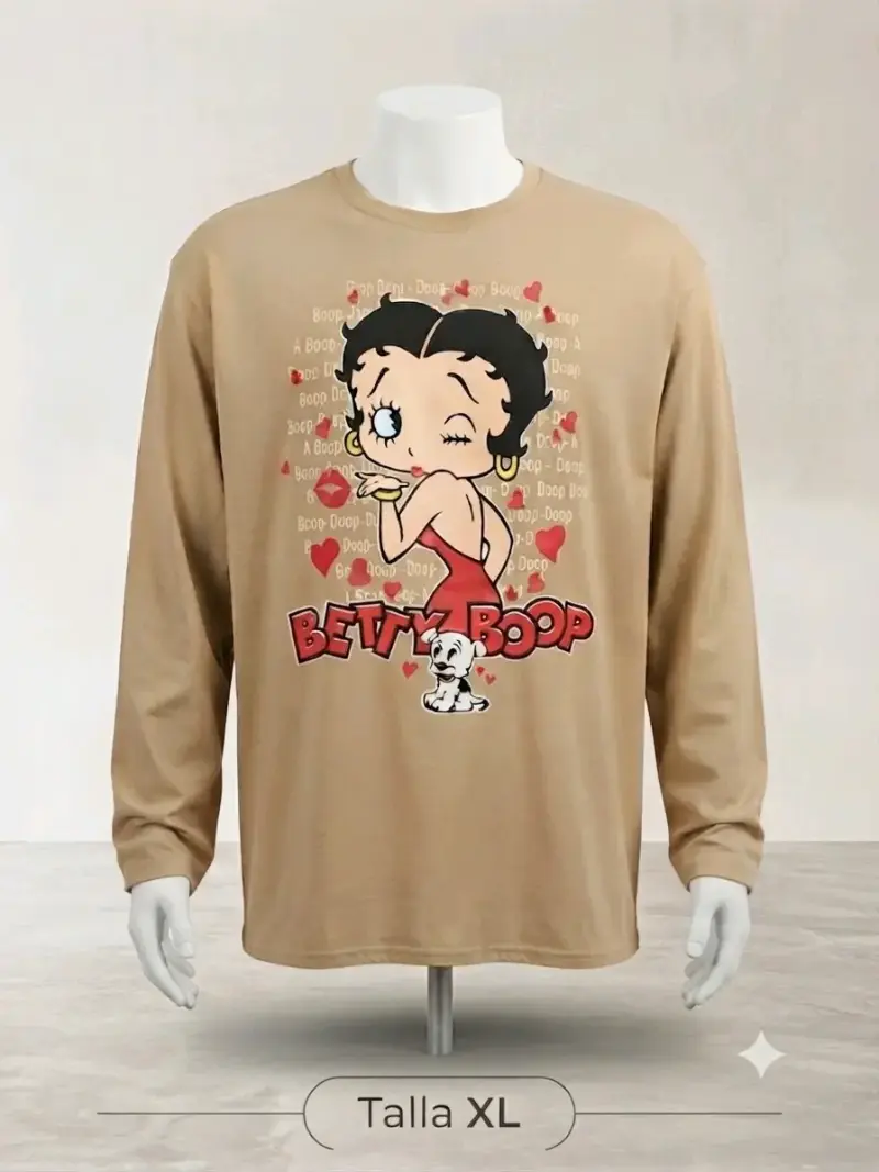 Polera de manga larga con diseño de personajes animados - 2
