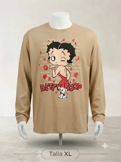 Polera de manga larga con diseño de personajes animados - miniatura 2
