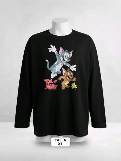 Polera de manga larga con diseño de personajes animados - miniatura 6