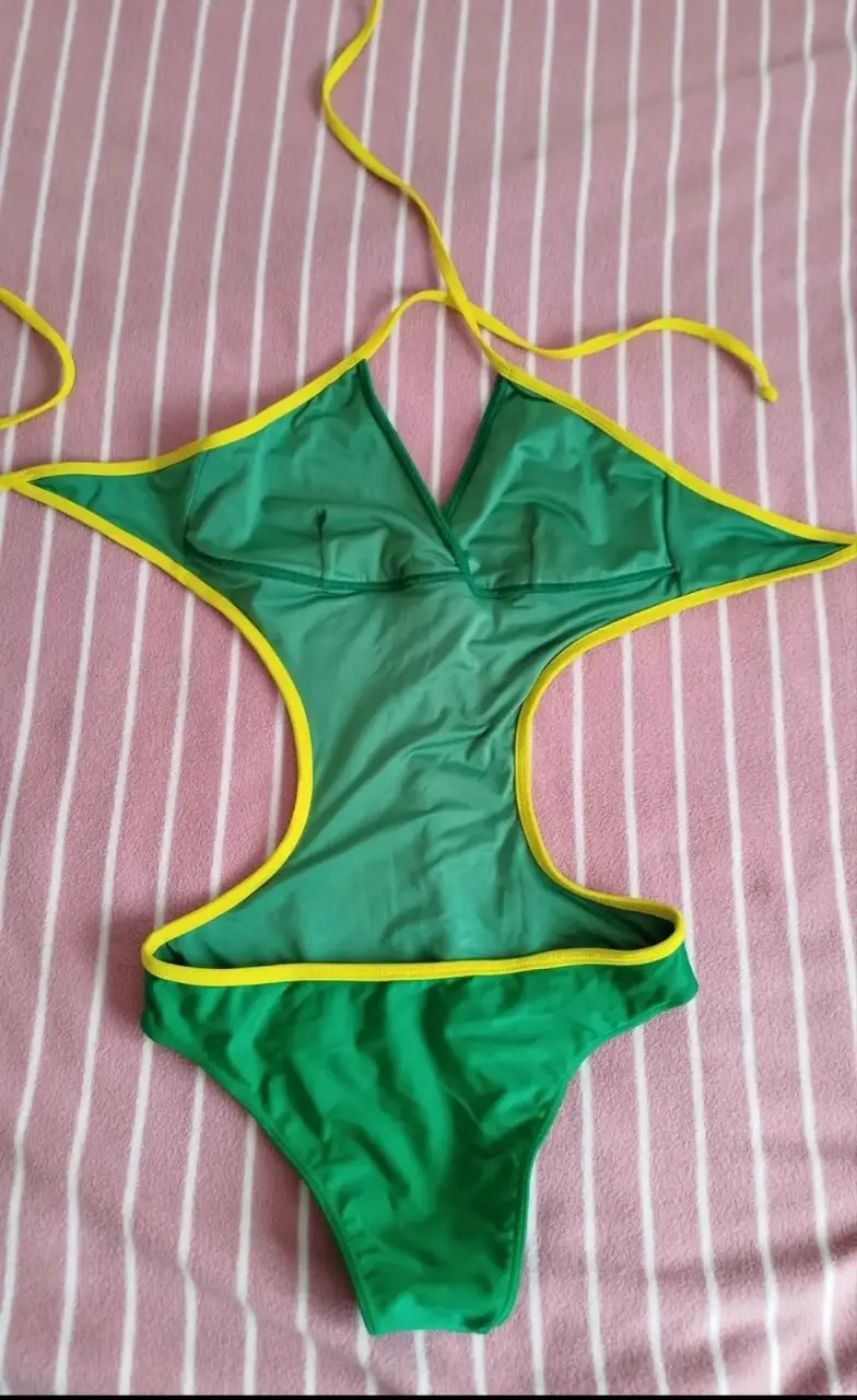 Traje de baño Brasil verde y amarillo - 2