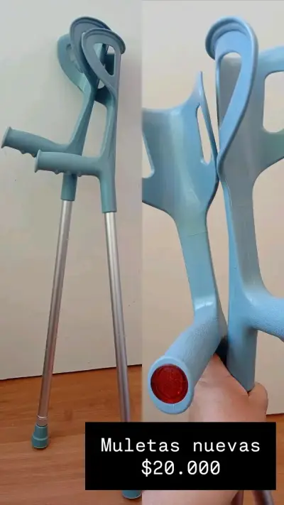 Muletas de aluminio ajustables color azul - miniatura 2