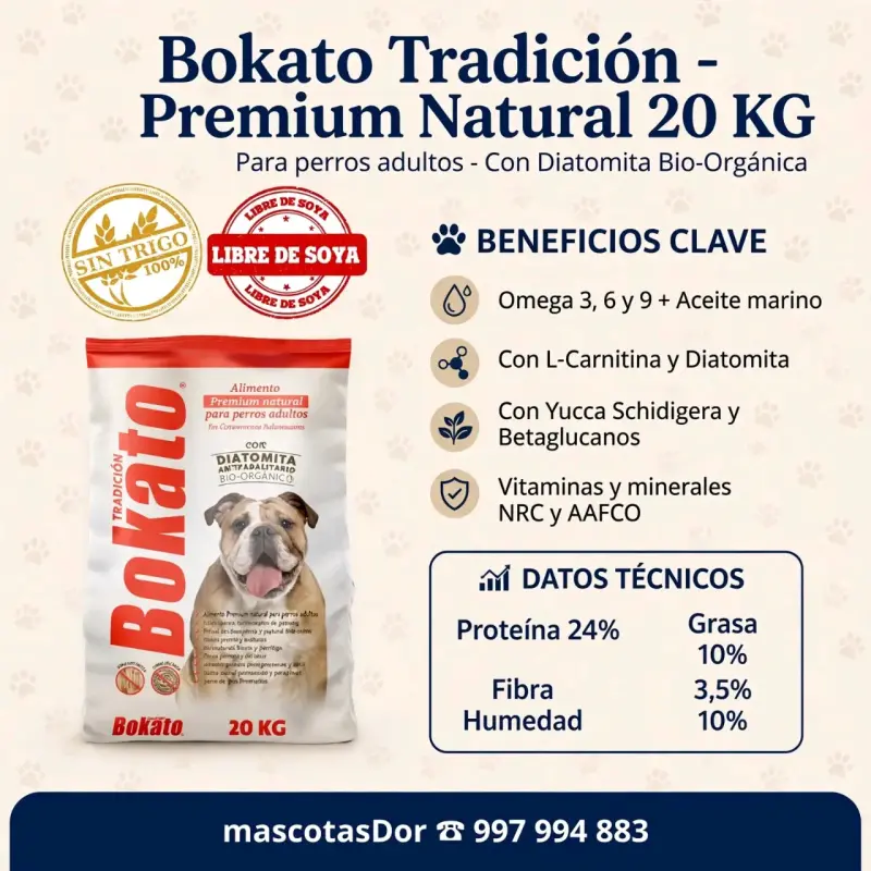 Alimento para perros Bokato Tradición Premium 10kg - 1