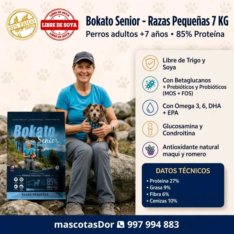 Alimento Bokato Senior para Perros Pequeños 7kg - 1
