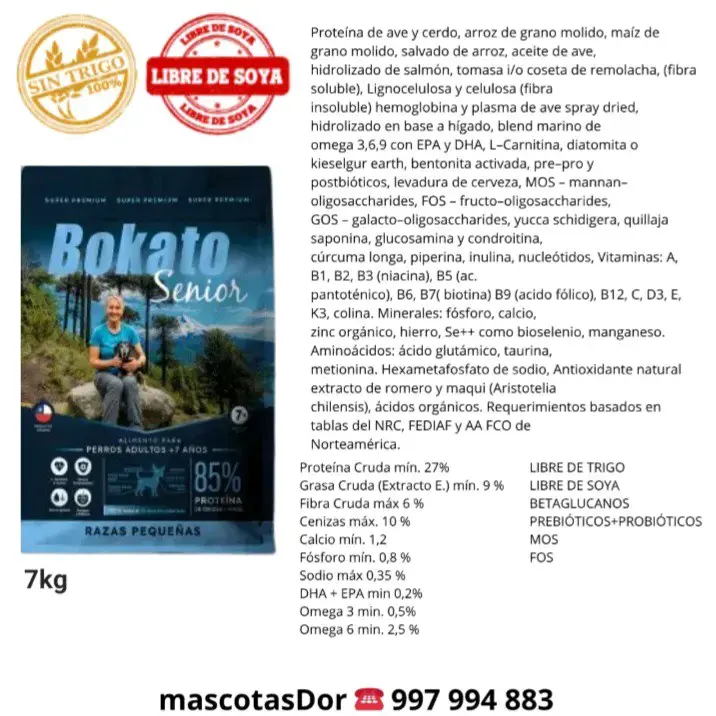 Alimento Bokato Senior para Perros Pequeños 7kg - 2
