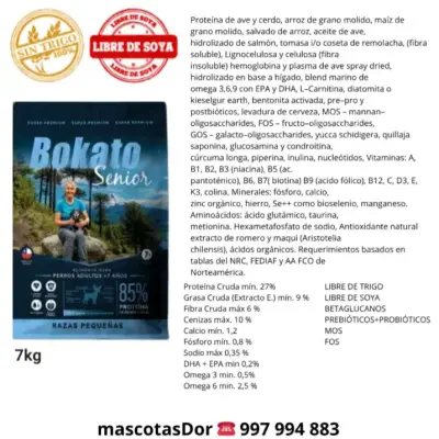 Alimento Bokato Senior para Perros Pequeños 7kg - miniatura 2
