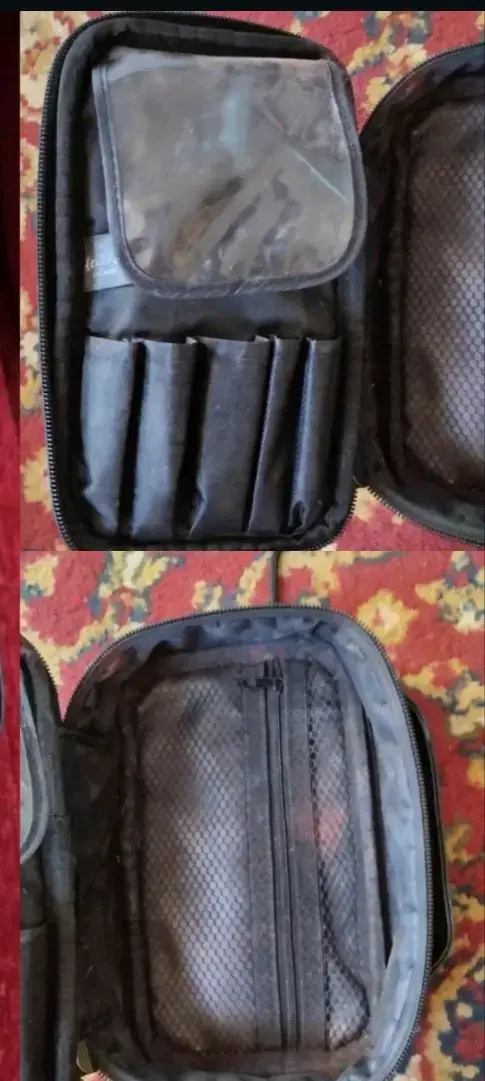 Bolso negro con diseño de gato y cosmetiquero - 2