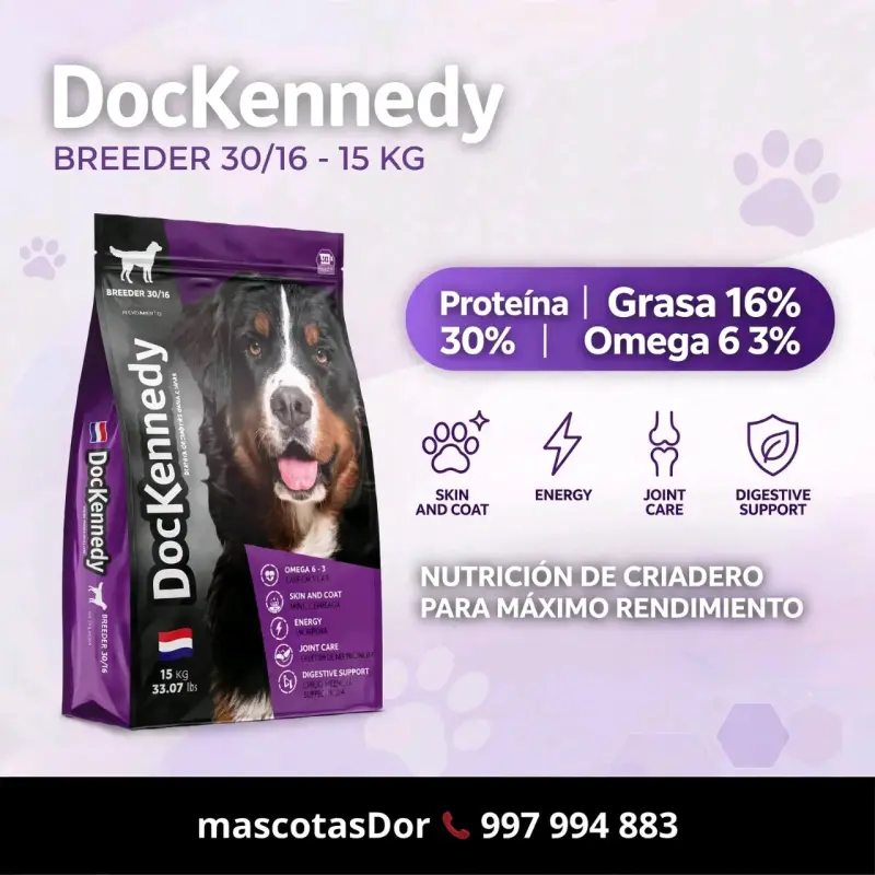 Alimento Premium para Perros DocKennedy 15 Kg - 1