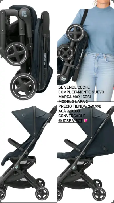 Coche Paseo Maxi Cosi Lara 2 Negro Compacto - miniatura 1