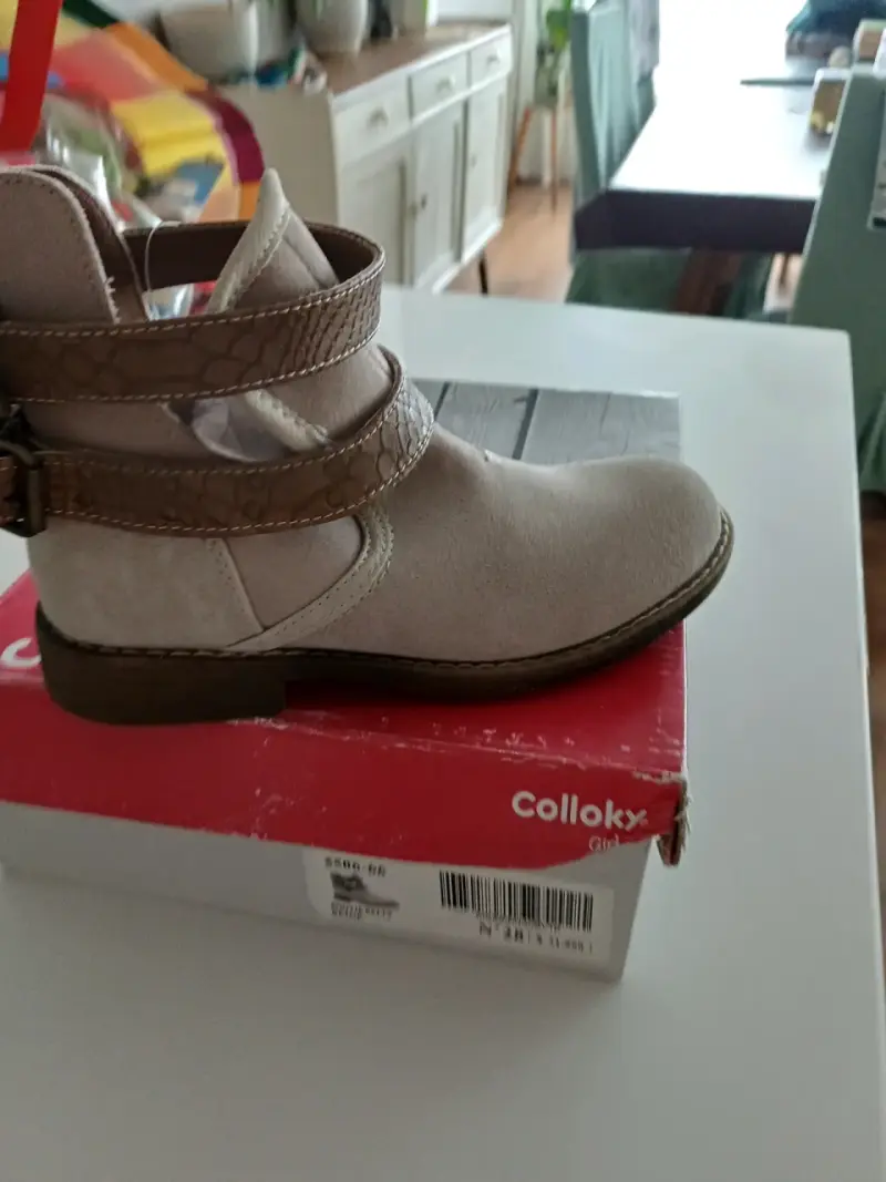 Botines beige para niña Colloky con correas - 1