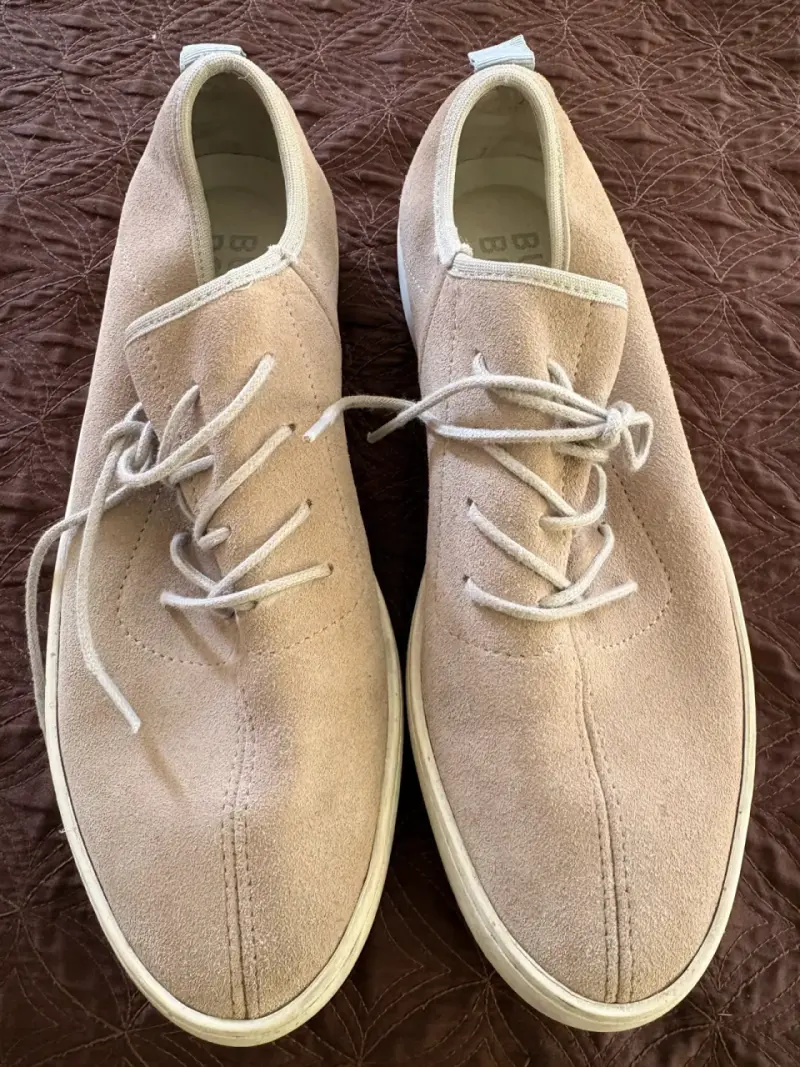 Zapatillas de gamuza beige para mujer - 1