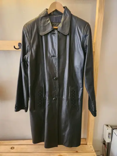 Chaqueta Larga de Cuero Premium Dino Creaciones - miniatura 2