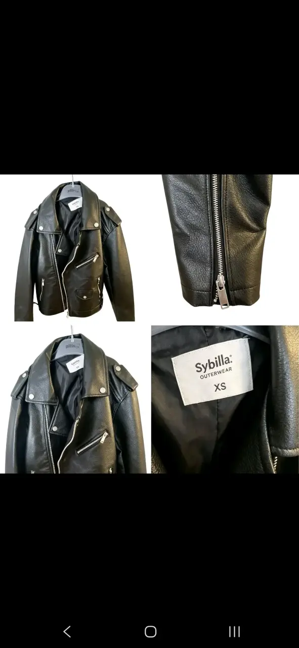 Chaqueta de cuero negra Sybilla XS